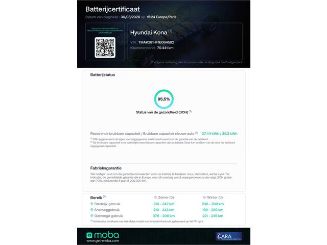 Hyundai Kona EV Comfort Smart 39 kWh | Standkachel | Krell Sound | Camera | Stuurwielverwarming | Stoelverwarming | Lane Assist | Dodehoeksensor | Adaptieve Cruise Control | DAB |