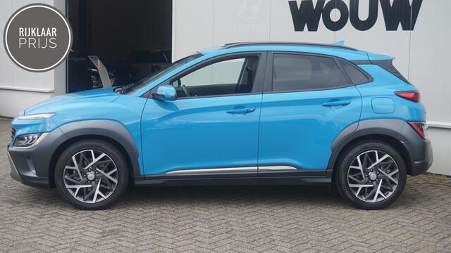 Hyundai Kona 1.6 HYBRID Premium Automaat Schuif-Kanteldak Stoelverstelling | Leder | HUD | Navigatie 10.25 inch