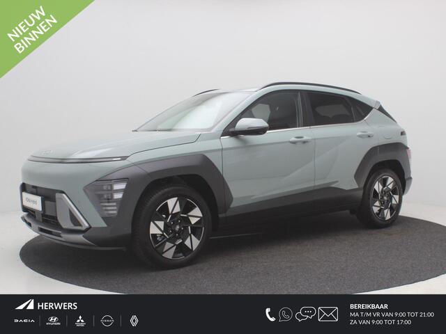 Hyundai Kona 1.6 GDI HEV Premium / ¤2.500,- Voordeel / 360º Camera / Lederen Bekleding / Elektrische Stoelen met Geheugen / Stoel Verwarming+Verkoeling / Keyless / Head-Up Display /