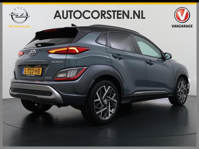 Hyundai Kona 1.6GDI HEV Hybride Premium Adap.Cruise Leder+Verwarming+Ventilatie Head-Up Display Camera Apple Carplay Android Auto Navi Ecc Pdc Keyless Blind-Spot Lane Assist Achterbank+Stuur verwarming Krell®-Audio Isofix DAB Lmv 18" Dealeronderhouden 1e Eigenaar Orig