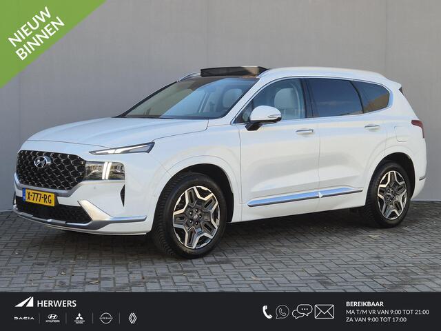 Hyundai SANTA FE 1.6 T-GDI HEV Premium Plus Sky 7p. Automaat / HUD / 7 Persoons / Allseason banden / Trekgewicht 1650 Kg / Stuur-, Stoel en Achterbankverwarming / Elektrische achterklep / Glazen schuif- en kanteldak / Stoelventilatie /
