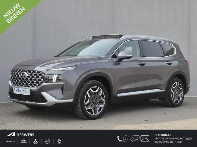 Hyundai SANTA FE 1.6 T-GDI PHEV Premium Sky 7P automaat / 7 persoons / Accu SOH 100% / Dealer onderhouden / Afneembare trekhaak / Head Up Display / Trekgewicht 1350 kg / Glazen schuif- en kanteldak / Stuur- Stoel & Achterbankverwarming /
