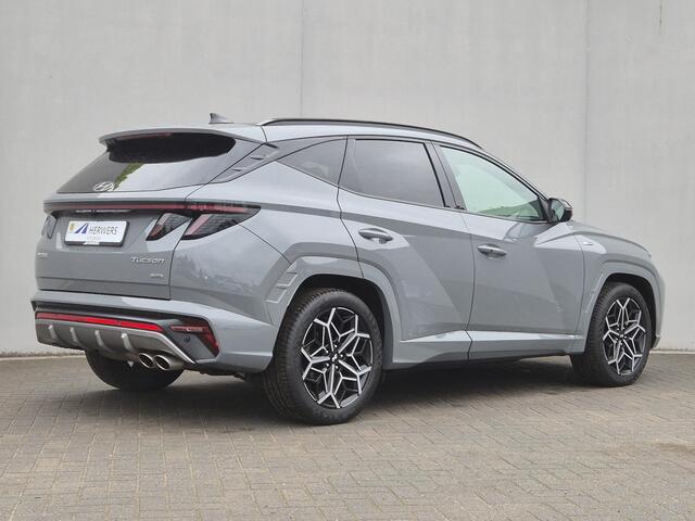 Hyundai TUCSON 1.6 T-GDI 4wd N Line Sky 4WD / Dealer onderhouden / Fabrieksgarantie tot 03-2027 / Trekhaak afneembaar / Panorama schuifdak / Trekgewicht 1650 kg / Navigatie / Apple Carplay Android / Elektrische achterklep / Stuur- Stoel & Achterbank verwarming / Rondomz