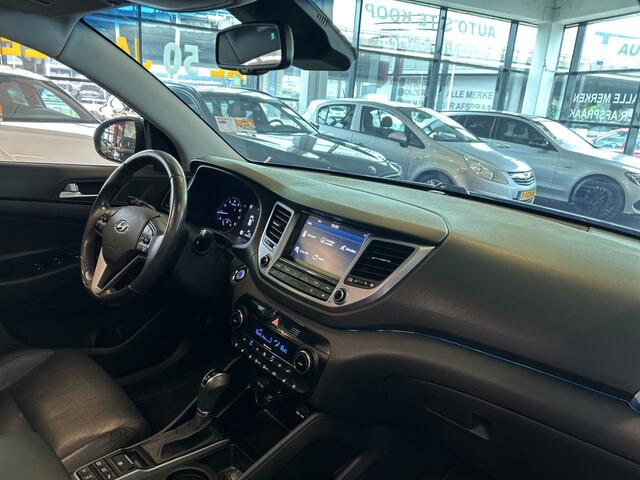Hyundai TUCSON 1.6 T-GDi Premium 4WD Automaat | Panoramadak | Inklapbare trekhaak | Lederen bekleding | Cruise control | Stoelverwarming+verkoeling | Achteruitrijcamera | Lane assist | Dodehoeksdetectie | Stuurverwarming