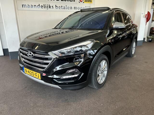 Hyundai TUCSON 1.6 T-GDi Premium 4WD Automaat | Panoramadak | Inklapbare trekhaak | Lederen bekleding | Cruise control | Stoelverwarming+verkoeling | Achteruitrijcamera | Lane assist | Dodehoeksdetectie | Stuurverwarming