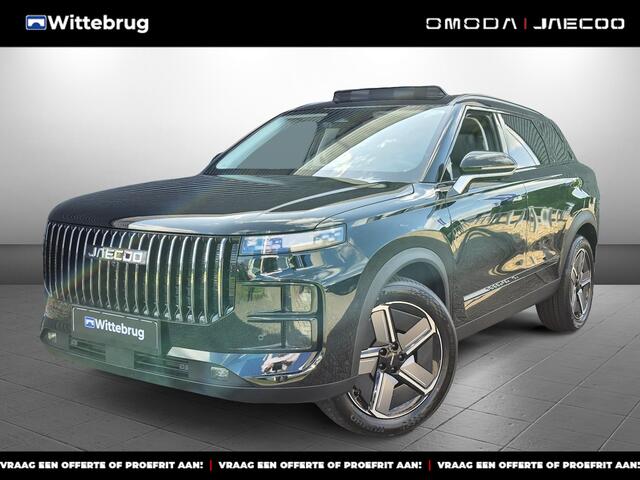Jaecoo 7 SHS PHEV Exclusive met 1500 KG trekgewicht, 1200 KM RANGE Navigatie, Elektrische achterklep, Luxe lederen bekleding en 7 jaar garantie