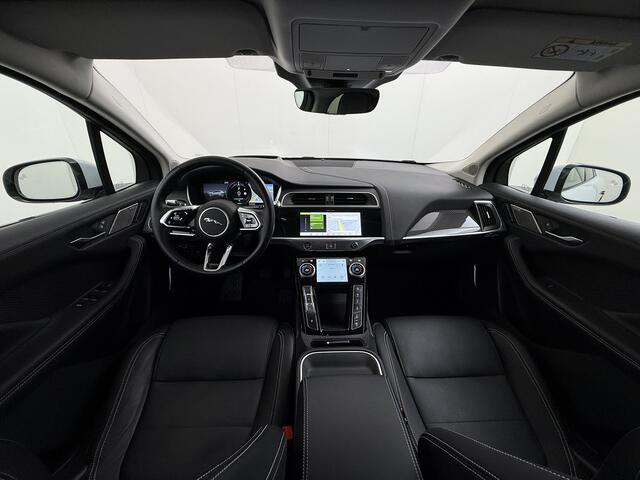 Jaguar i-Pace EV400 pk HSE First Edition 90 kWh AWD Pano-Dak Elektr.+Leer+Memory (Active-Air Suspension-)Luchtvering Matrix-LED Meridian®-Surround Audio 360°Camera Adap.Cruise Apple Carplay Android Auto Lmv 20" DAB Bluetooth Led Stuur-Stoel-Achterbank-Voorruitverwarmin