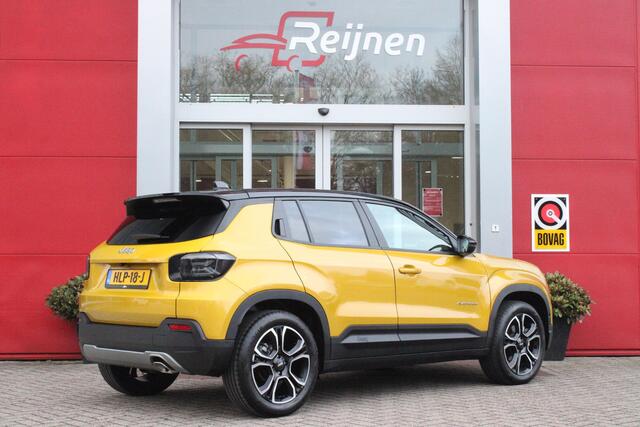 Jeep Avenger 1.2 110PK e-HYbrid SUMMIT | JBL PREMIUM AUDIO SYSTEEM | ACHTERUITRIJ CAMERA | STOEL VERWARMING | SFEERVERLICHTING | FULL LED KOPLAMPEN | 18" LICHTMETALEN VELGEN | DRAADLOZE TELEFOONLADER | DRAADLOZE APPLE CARPLAY/ANDROID AUTO | ADAPTIVE CRUISE CONTROL | P