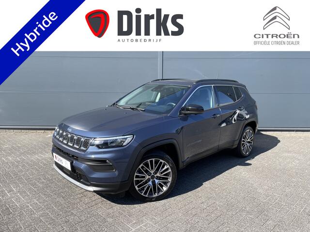 Jeep COMPASS 4xe 190 Plug-in Hybrid Electric Limited (Elektrisch Schuifdak - Elektrische klep - 360gr camera - Stoel-/-stuurverwarming - LED - 19"- Keyless Entry - Adaptieve Cruise Controle)