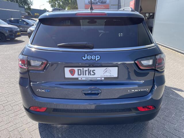 Jeep COMPASS 4xe 190 Plug-in Hybrid Electric Limited (Elektrisch Schuifdak - Elektrische klep - 360gr camera - Stoel-/-stuurverwarming - LED - 19"- Keyless Entry - Adaptieve Cruise Controle)