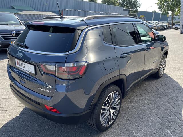 Jeep COMPASS 4xe 190 Plug-in Hybrid Electric Limited (Elektrisch Schuifdak - Elektrische klep - 360gr camera - Stoel-/-stuurverwarming - LED - 19"- Keyless Entry - Adaptieve Cruise Controle)