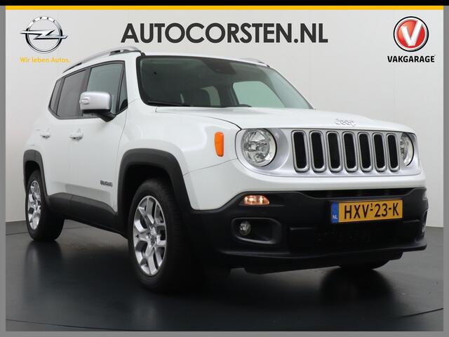 Jeep RENEGADE 1.4T AUT-6 Leer Navi Ecc 17''Lmv Stoel-Stuurverwarming Keyless Cruise Control Bluetooth Pdc Usb Led Mistlampen Lane-departure Isofix Privacy Glas Dakrails MultiAir Latitude Slechts 1361kg licht! / 75 /3mnd belasting