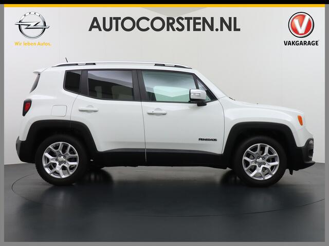 Jeep RENEGADE 1.4T AUT-6 Leer Navi Ecc 17''Lmv Stoel-Stuurverwarming Keyless Cruise Control Bluetooth Pdc Usb Led Mistlampen Lane-departure Isofix Privacy Glas Dakrails MultiAir Latitude Slechts 1361kg licht! / 75 /3mnd belasting