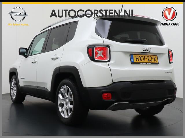 Jeep RENEGADE 1.4T AUT-6 Leer Navi Ecc 17''Lmv Stoel-Stuurverwarming Keyless Cruise Control Bluetooth Pdc Usb Led Mistlampen Lane-departure Isofix Privacy Glas Dakrails MultiAir Latitude Slechts 1361kg licht! / 75 /3mnd belasting