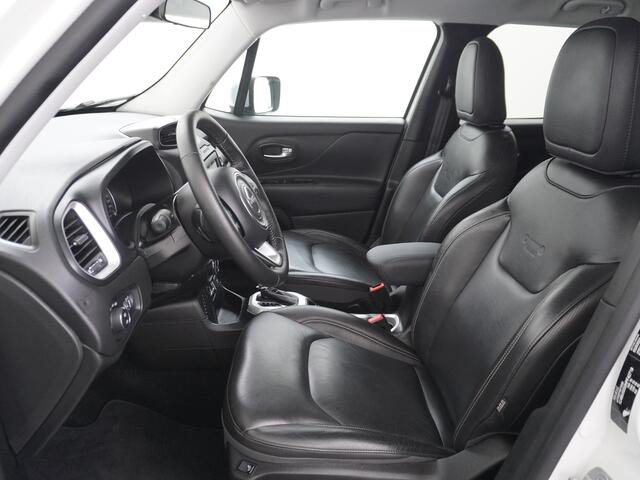 Jeep RENEGADE 1.4T AUT-6 Leer Navi Ecc 17''Lmv Stoel-Stuurverwarming Keyless Cruise Control Bluetooth Pdc Usb Led Mistlampen Lane-departure Isofix Privacy Glas Dakrails MultiAir Latitude Slechts 1361kg licht! / 75 /3mnd belasting