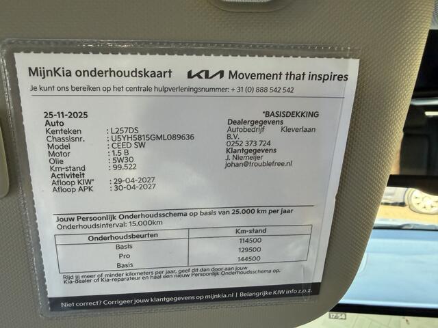 KIA CEE D Ceed Sportswagon 1.5 T-GDi Dyn.PlusL. AUT KEYLEES CAMERA LEER INRUIL MOG!!!