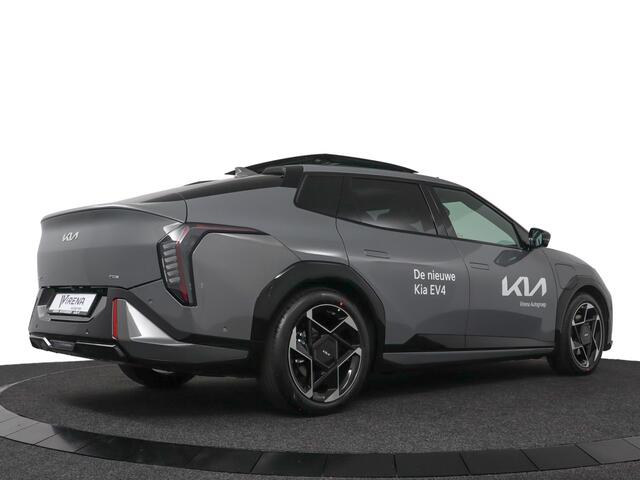 KIA EV4 Fastback GT-PlusLine 81.4 kWh - *DEMO* - Head-up Display - 360 Camera - Stoelverwarming/ventilatie - Glazen Schuif-/kanteldak - Elektrisch verstelbare voorstoelen - Dodehoekcamera - Fabrieksgarantie tot 2032 Direct leverbaar!