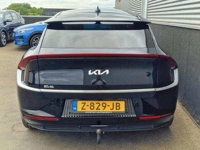 KIA EV6 Plus 77.4 kWh Trekhaak, BTW-auto! 1e eign. NL-auto! SOH 100%, Navigatie, Stoelkoeling, Stoelverwarming, Stuurwiel verwarmd, Dodehoekdetectie, Leder, LED, Elek. bestuurdersstoel