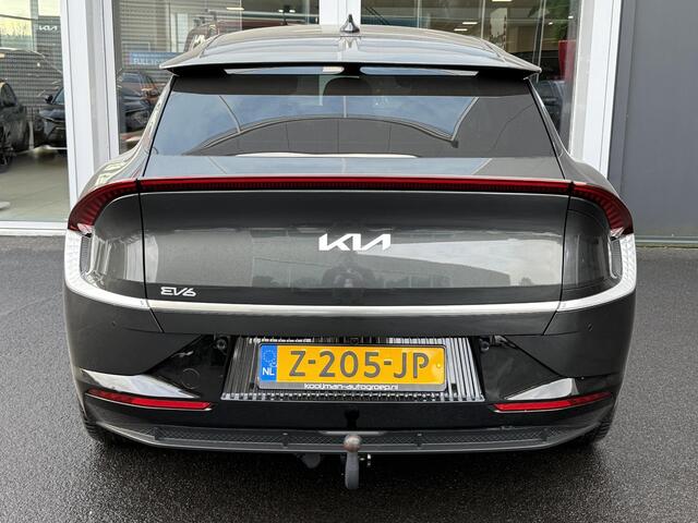 KIA EV6 Plus 77.4 kWh Trekhaak 13-polig, stoel ventilatie, stuur- & stoelverwarming, achterbank verwarmd, parkeersensoren, adaptieve cruise control, navigatie Apple CarPlay/Android Auto