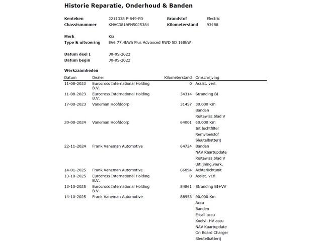 KIA EV6 Plus Advanced 77.4 kWh Leer Schuif-kanteldak Camera Adap.Cruise Warmtepomp V2L Elektr.-Stoel-Massage+Ventilatie+Verwarmd+Memory Apple Carplay Android Auto Navi Ecc Stuur+Stoelverwarming Matrix-LED Meridian-Audio PDC-a+v SOH 100% DAB Elek.Achterklep Lmv 20