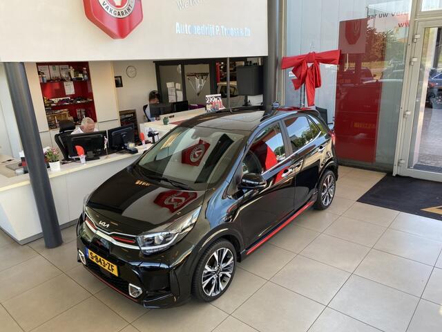KIA PICANTO 1.0 T-GDi GT-Line 5p,NL Auto,Schuifkanteldak,Leder,Navigatie,Achteruitrijcamera,Spraakbediening,Telefoonlader,Climatecontrol,Cruise Control Adaptief &Stuurhulp,Keyless,Stoel&Stuurverwarming,Rijstrookcorectie,16 Inch Lmv
