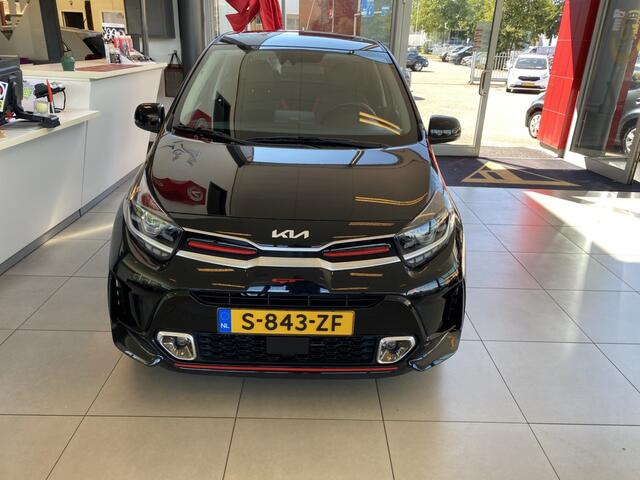KIA PICANTO 1.0 T-GDi GT-Line 5p,NL Auto,Schuifkanteldak,Leder,Navigatie,Achteruitrijcamera,Spraakbediening,Telefoonlader,Climatecontrol,Cruise Control Adaptief &Stuurhulp,Keyless,Stoel&Stuurverwarming,Rijstrookcorectie,16 Inch Lmv