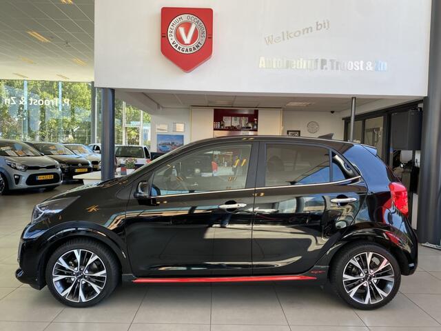 KIA PICANTO 1.0 T-GDi GT-Line 5p,NL Auto,Schuifkanteldak,Leder,Navigatie,Achteruitrijcamera,Spraakbediening,Telefoonlader,Climatecontrol,Cruise Control Adaptief &Stuurhulp,Keyless,Stoel&Stuurverwarming,Rijstrookcorectie,16 Inch Lmv