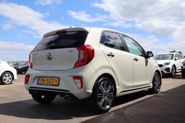 KIA PICANTO 1.2 CVVT 84pk 5-zits GT-Line Stoel- & stuurverwarming, 4-Cilinder, Lederen bekleding, Dealeronderhouden, keyless, achteruitrij camera, parkeersensoren Achter, Navi
