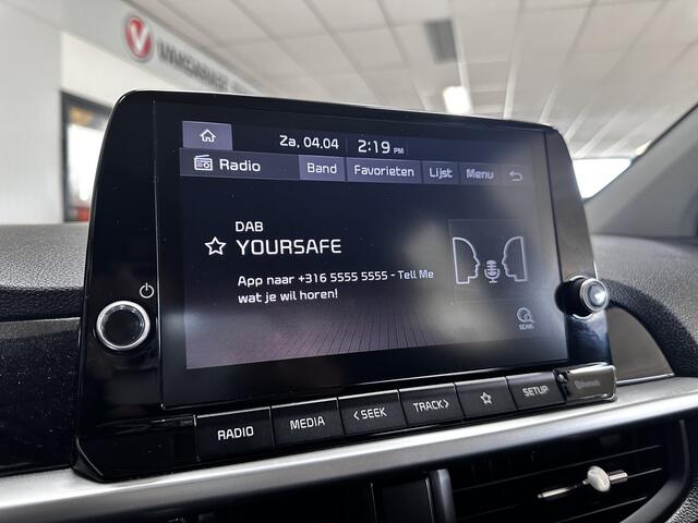 KIA PICANTO 1.0 DPi DynamicLine/ Camera/ 14'' LMV/ Media-Scherm/ Airco/ Cruise/ Apple + Android/ DAB+/ Elek. pakket/ Isofix/ Bluetooth/ Multi. LEDER. Stuur/ Mistl./ Dagrijverl.