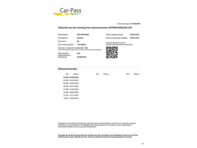 KIA SPORTAGE 1.6 T-GDI 4WD GT-Line Automaat/Pano/Camera/70dkm...