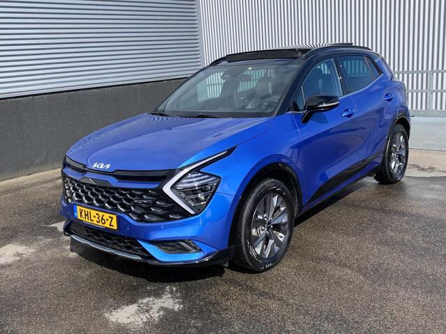 KIA SPORTAGE 1.6 T-GDi Hybrid GT-Line Schuif-/kanteldak, stuur- & stoelverwarming, parkeersensoren, navigatie Apple CarPlay/Android Auto, dodehoekdetectie, auto VOL luxe!