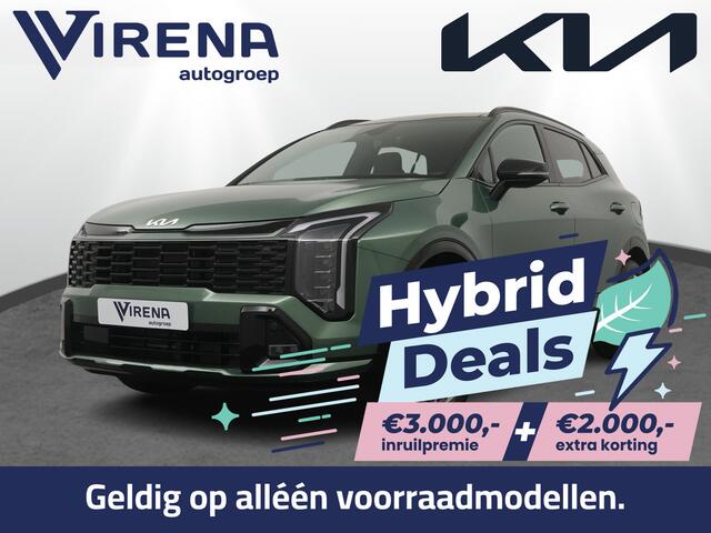 KIA SPORTAGE 1.6 T-GDi Hybrid GT-Line - ¤5.000,- voordeel - Stoel/stuur verwarming - Schuif/kanteldak - LED verlichting - Head up Display - Keyless entry/start - 18'' lichtmetalen velgen - Fabrieksgarantie t/m 2033