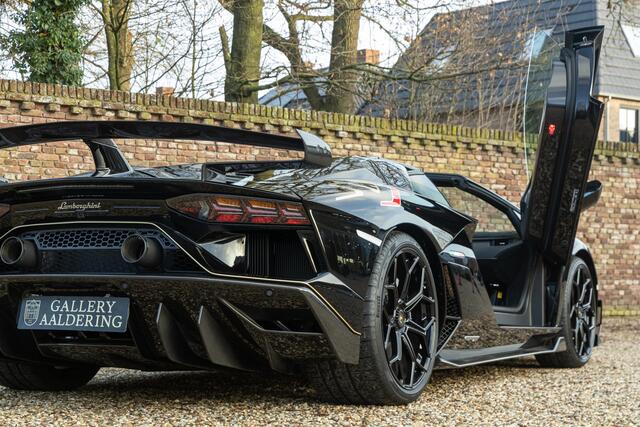Lamborghini AVENTADOR SVJ Roadster "Ad Personam" Exclusive: from the first owner and delivery mileage, SVJ - also known as "SuperVeloce Jota" (track and performance superiority), Executed in Nero Alecta over Nero Cosmus, "Ad Personam" - Not the standard Aventador SVJ, German