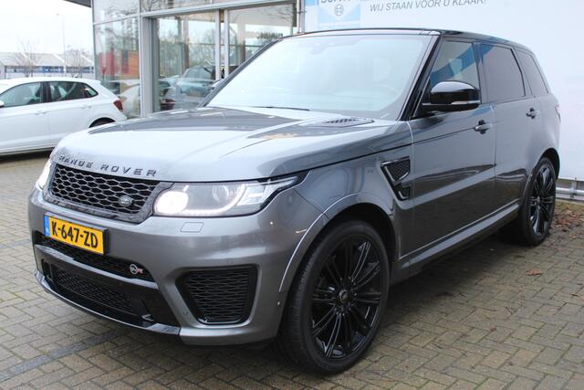 Land Rover RANGE ROVER SPORT 5.0 V8 Supercharged SVR | 551PK | Panorama dak | Carbon interieur | Luchtvering | Meridian Audio| F1 flippers | Elektr. trekhaak | Alcantara hemel zwart | Elektrisch verstelbare stoelen met memory | Schaalstoelen + verwarming en ventilatie | Uitlaat kleps