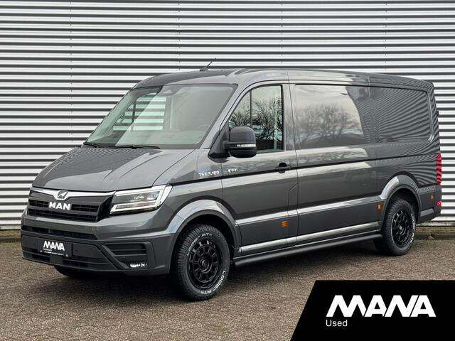 MAN TGE 35 2.0 3.180 180PK 4x4 Automaat OFFROAD LED Sperdifferentieel Trekhaak Sensoren Sidebars Car-Play Camera