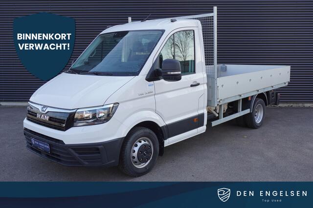 MAN TGE 5.180 dubbellucht 180pk open laadbak Trekhaak Standkachel Cruise control 3-Zits Euro6