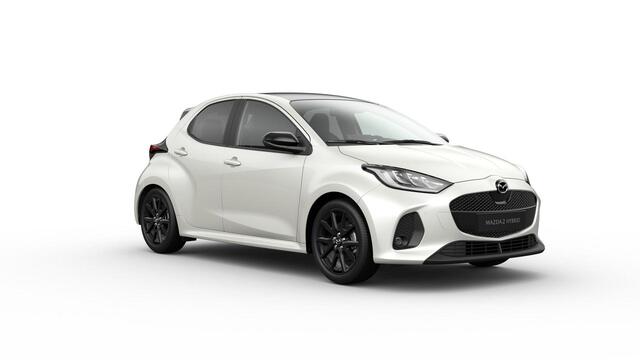 Mazda 2 Hybrid 1.5 Homura Plus / Northern White Pearl / Sportief zwart kunstleder