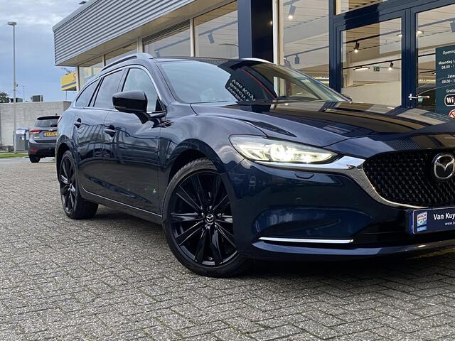 Mazda 6 Sportbreak 2.0 SkyActiv-G 165 Sportive / Automaat / NL-Auto / Luxe-Lederen Bekleding / Elektr.-Stoelen met Geheugen / Stoelverwarming V + A / Stoelverkoeling / Stuurverwarming / Head-Up-Display / Afneembare-Trekhaak / Adaptieve Cruise-Control / Climate-Co