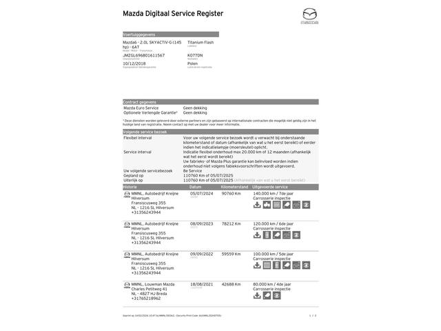 Mazda 6 Sportbreak 2.0 SkyActiv-G 145 Essence | Navigatie | PDC Voor + Achter | Adaptive Cruise Control | Airco |