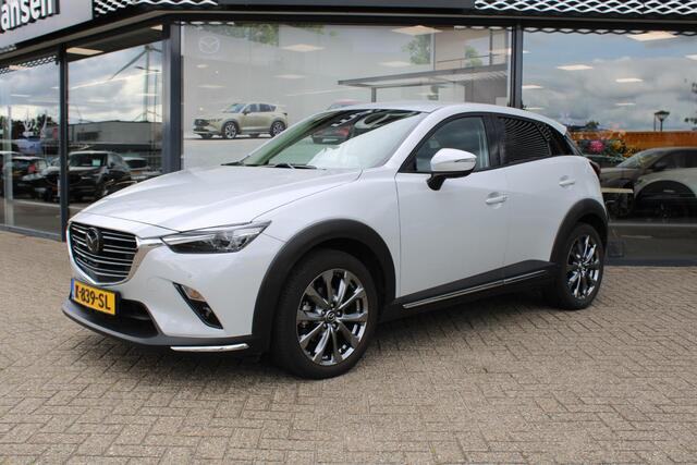 Mazda CX-3 2.0 SkyActiv-G 121 Signature , Unieke Kilometerstand !!, Adap. Cruise, 360 Camera, Clima, Stuurverwarming, Stoelverwarming, Apple Carplay, Bose, HUD, Leder, LMV 18 Inch, LKA, Navi