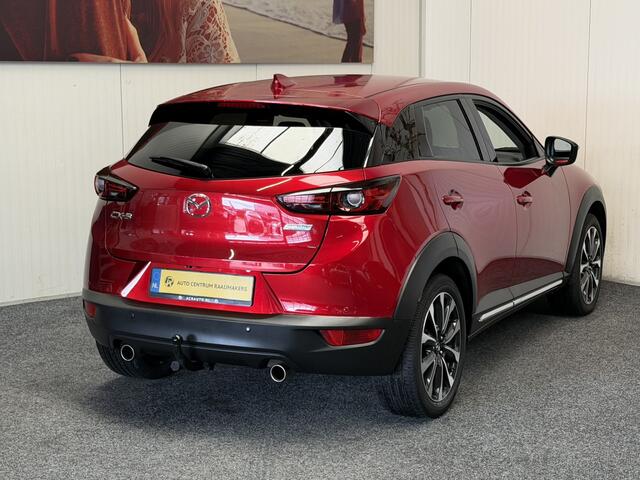 Mazda CX-3 2.0 SKYACTIVE-G 120 SKYLEASE AUTOMAAT NAVIGATIE ADAPTIVE CRUISE CONTROL HEAD-UP DISPLAY KEYLESS GO RIJSTROOKSENSOREN DODEHOEKSENSOREN ACHTERUITRIJCAMERA AFN. TREKHAAK ZEER MOOI !!
