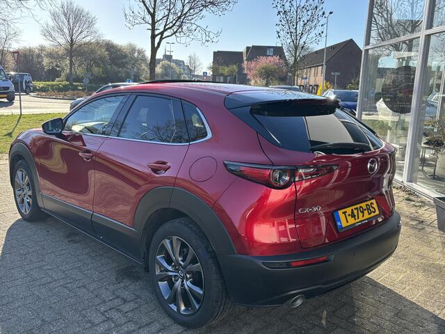 Mazda CX-30 2.0 e-SkyActiv-X M Hybrid Luxury 1e Eig., NL-Auto, Dealer Ondh., Schuifdak, Navigatie, Apple Carplay/ Android Auto, Leer, 360 Camera, Bose, Head-Up, Stoel verw., Stuur verw. Cruise controle ad.