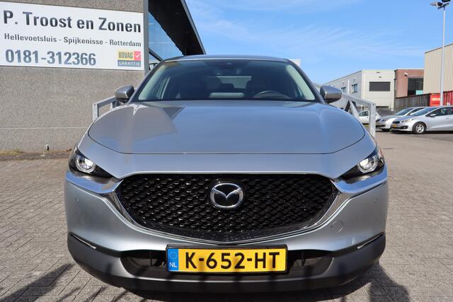 Mazda CX-30 2.0 SkyActiv-X Luxury Navigatie/Achteruitrijcamera/Bose/Trekhaak/Keyless Entry/Head-Up-Display/Leder&Stoelverwarning/Sensoren V&A/Climate&Cruisecontrol/Bleutooth met Spraakbediening/18 Inch Lmv