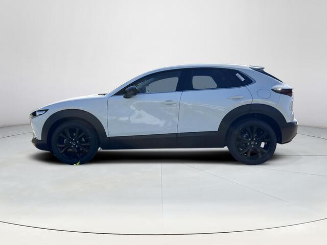Mazda CX-30 2.5 e-SkyActiv-G M Hybrid Homura | Dodehoeksensoren | Draadloze Applecarplay en Android Auto | Adaptieve Cruise Control | Automaat | 18inch zwarte velgen | Achteruitrijcamera | Elektrische achterklep |