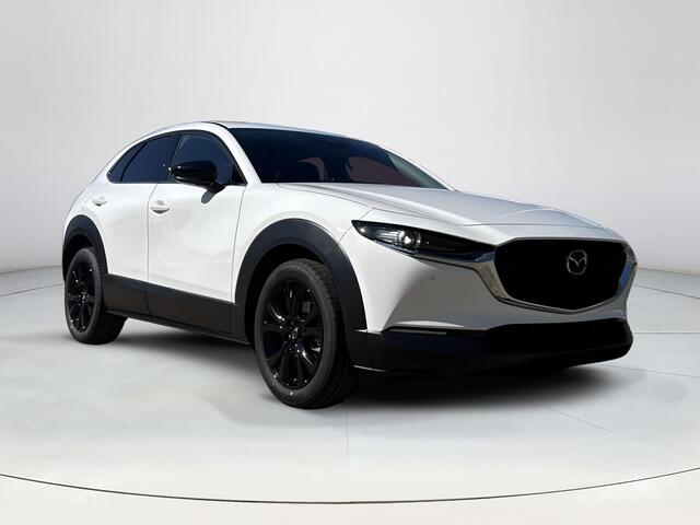 Mazda CX-30 2.5 e-SkyActiv-G M Hybrid Homura | Dodehoeksensoren | Draadloze Applecarplay en Android Auto | Adaptieve Cruise Control | Automaat | 18inch zwarte velgen | Achteruitrijcamera | Elektrische achterklep |