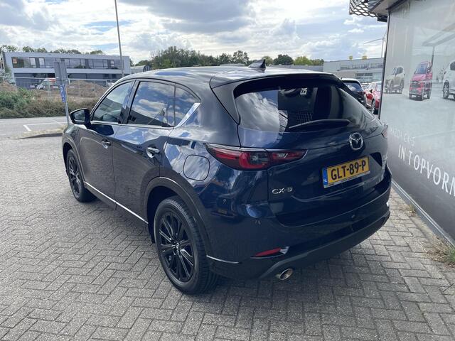 Mazda CX-5 2.0 e-SkyActiv-G M Hybrid 165 Homura , Automaat, Trekhaak, Leder, Adap. Cruise, LKA, Bose, HUD, LMV 19 Inch, 360 Camera, Navi, Apple Carplay, Stoelverwarming, Stuurverwarming, Stoelverkoeling, PDC, Elektrische klep