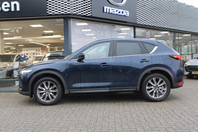 Mazda CX-5 2.5 SkyActiv-G 194 Luxury , Automaat, Trekhaak, Wit Leder, Schuifdak, 360 camera, Clima, Adap.Cruise, Apple Carplay, Android Auto, Stoel/Stuurverwarming, Stoelventilatie, Bose, LMV 19 Inch, HUD, PDC, LKA,