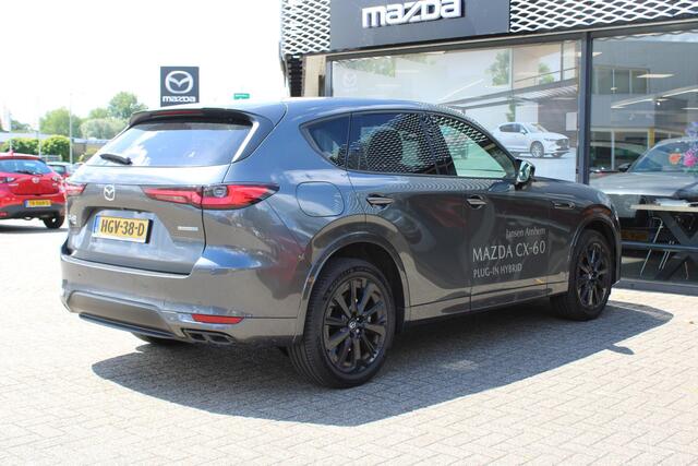 Mazda CX-60 2.5 e-SkyActiv PHEV Homura Business Edition Demovoordeel ¤ 8.100,-, Keyblocker & klasse 3 alarm CS Pack, DA Pack, Leder, 360 Camera, Bose, Adap Cruise, LMV 20 Inch