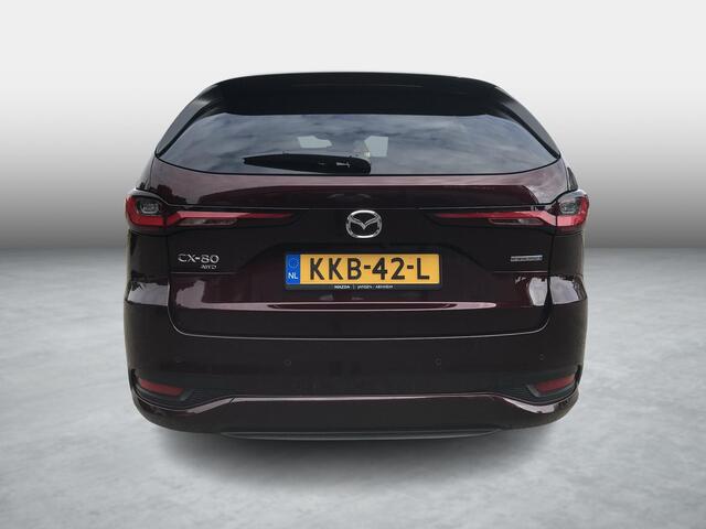 Mazda CX-80 2.5 e-SkyActiv PHEV Homura 6p. , Demovoordeel ¤ 10.373-, Convenience & Sound Pack, Leder, Adap.Cruise, Bose, 360 Camera, HUD, Stoelverwarming/ventilatie, LMV 20 Inch