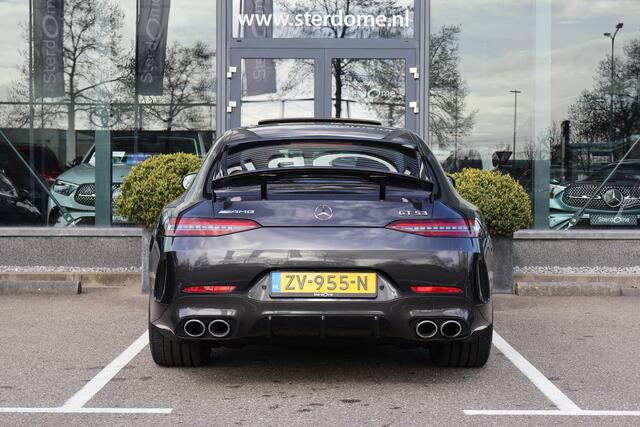 Mercedes-Benz AMG-GT 4-Door Coupe AMG 53 4MATIC+ Premium Plus I Performance stoelen I Achteras besturing I Luchtvering I Schuifdak I 360 camera I Distronic I Burmester I Head-up I Carbon pakket I I Nederlandse auto I 4 zitter I 1e eigenaar I Bruin leder I BTW auto I